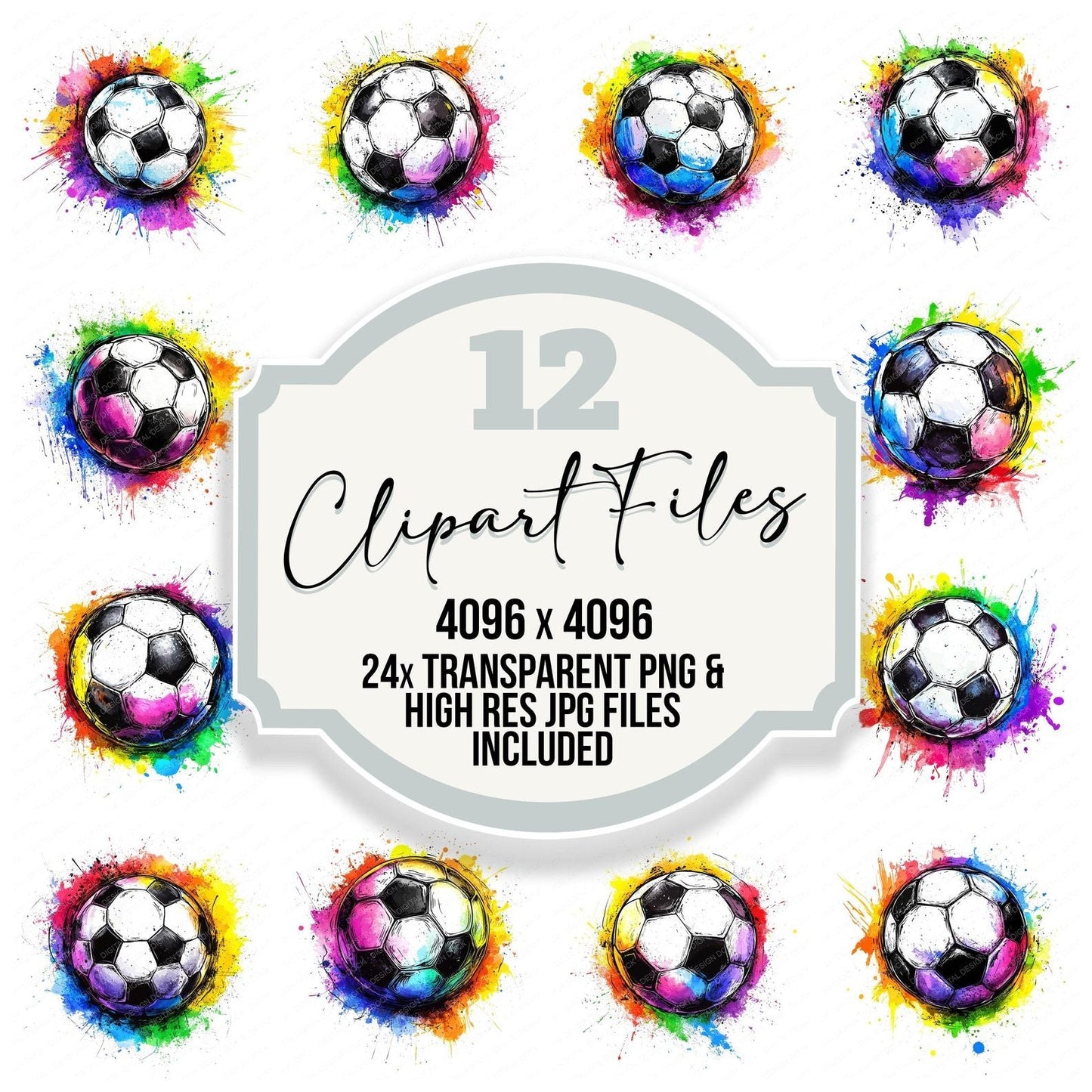 Soccer Ball Splash Clipart Set (DDD006616)