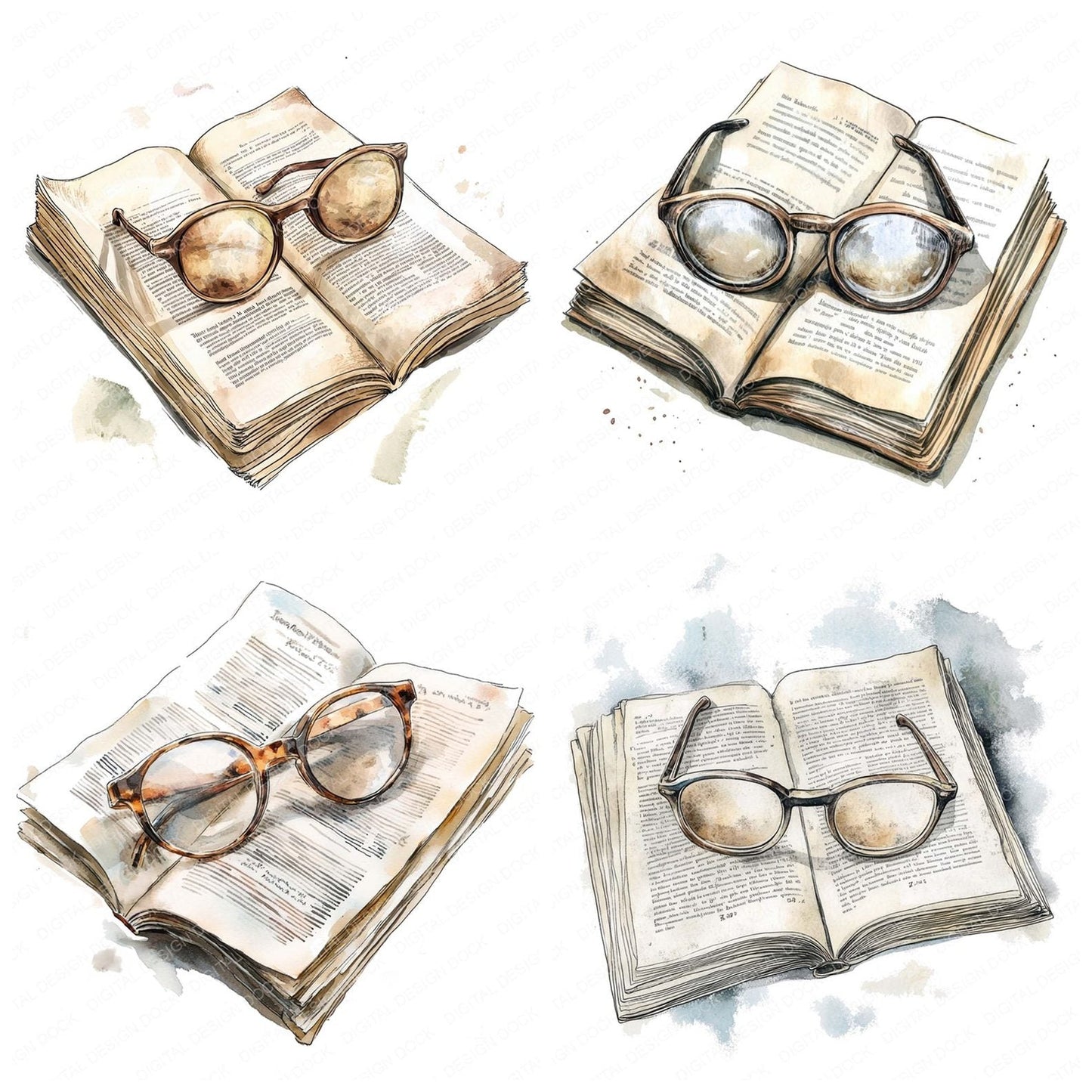 Spectacles on Newspaper Clipart Set (DDD006630)