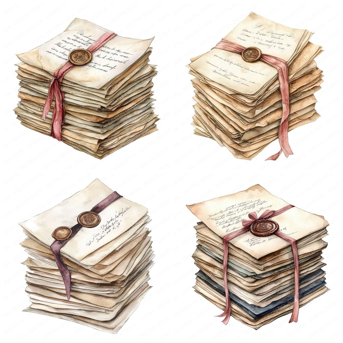 Stack of Love Letters Clipart Set (DDD006641)