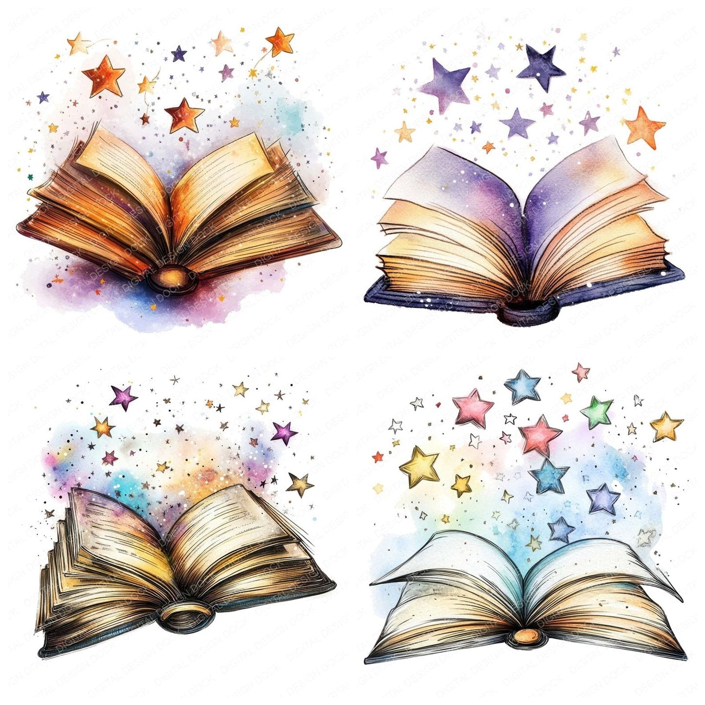 Star Book Clipart Set (DDD006651)