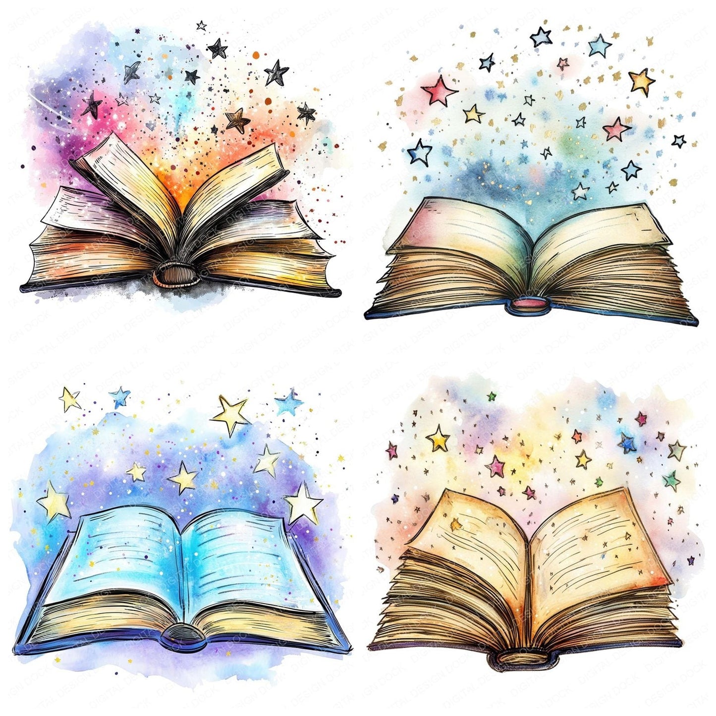 Star Book Clipart Set (DDD006651)