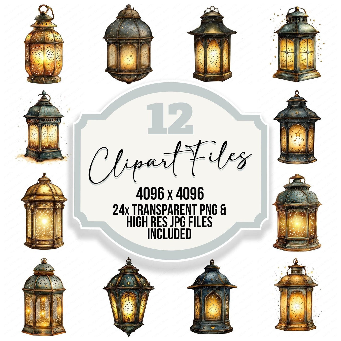 Star Filled Lantern Clipart Set (DDD006652)