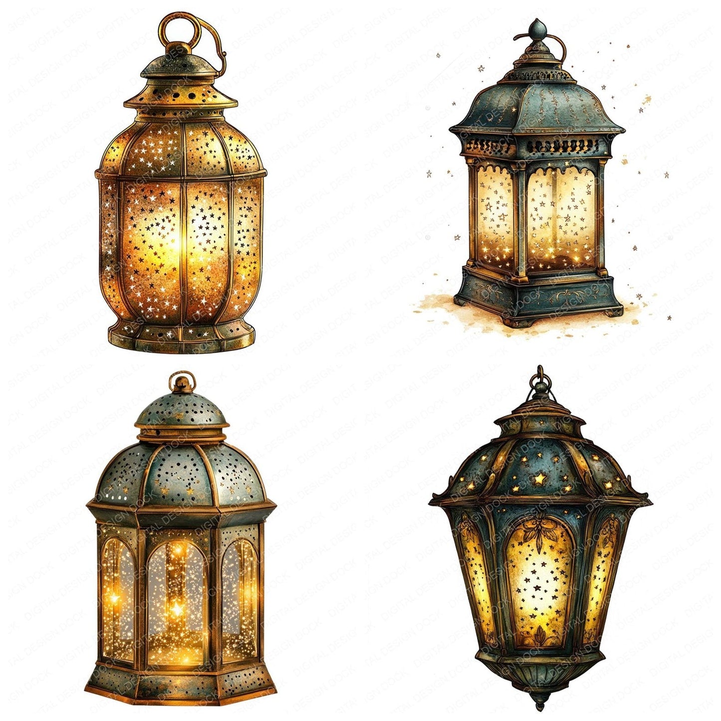 Star Filled Lantern Clipart Set (DDD006652)