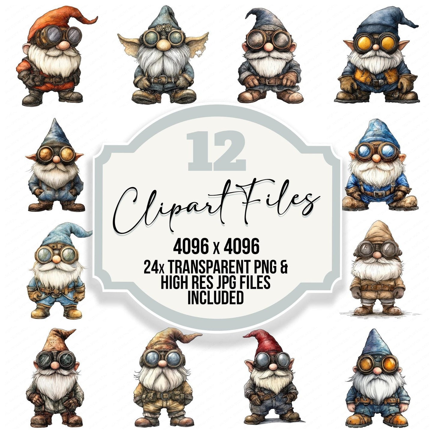 Steampunk Gnome Clipart Set (DDD006658)