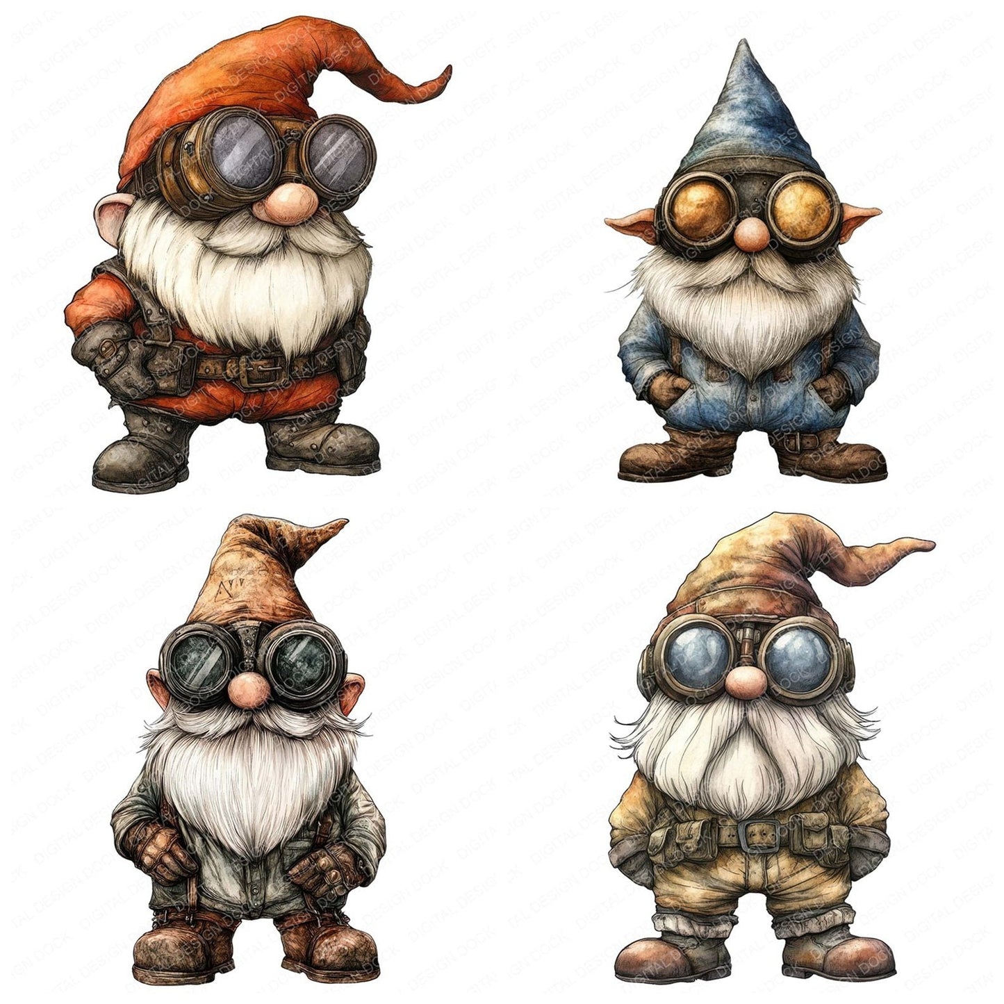 Steampunk Gnome Clipart Set (DDD006658)