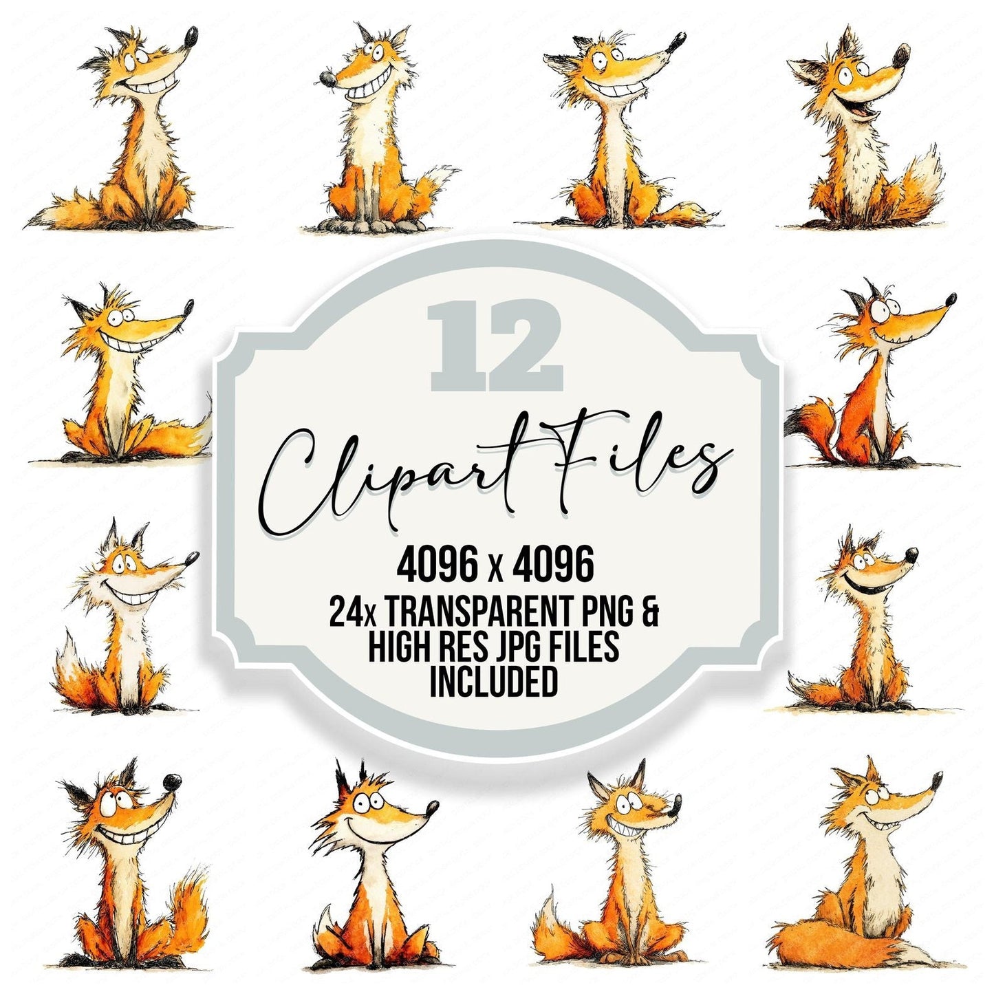 Storybook Fox Character Clipart Set (DDD006665)