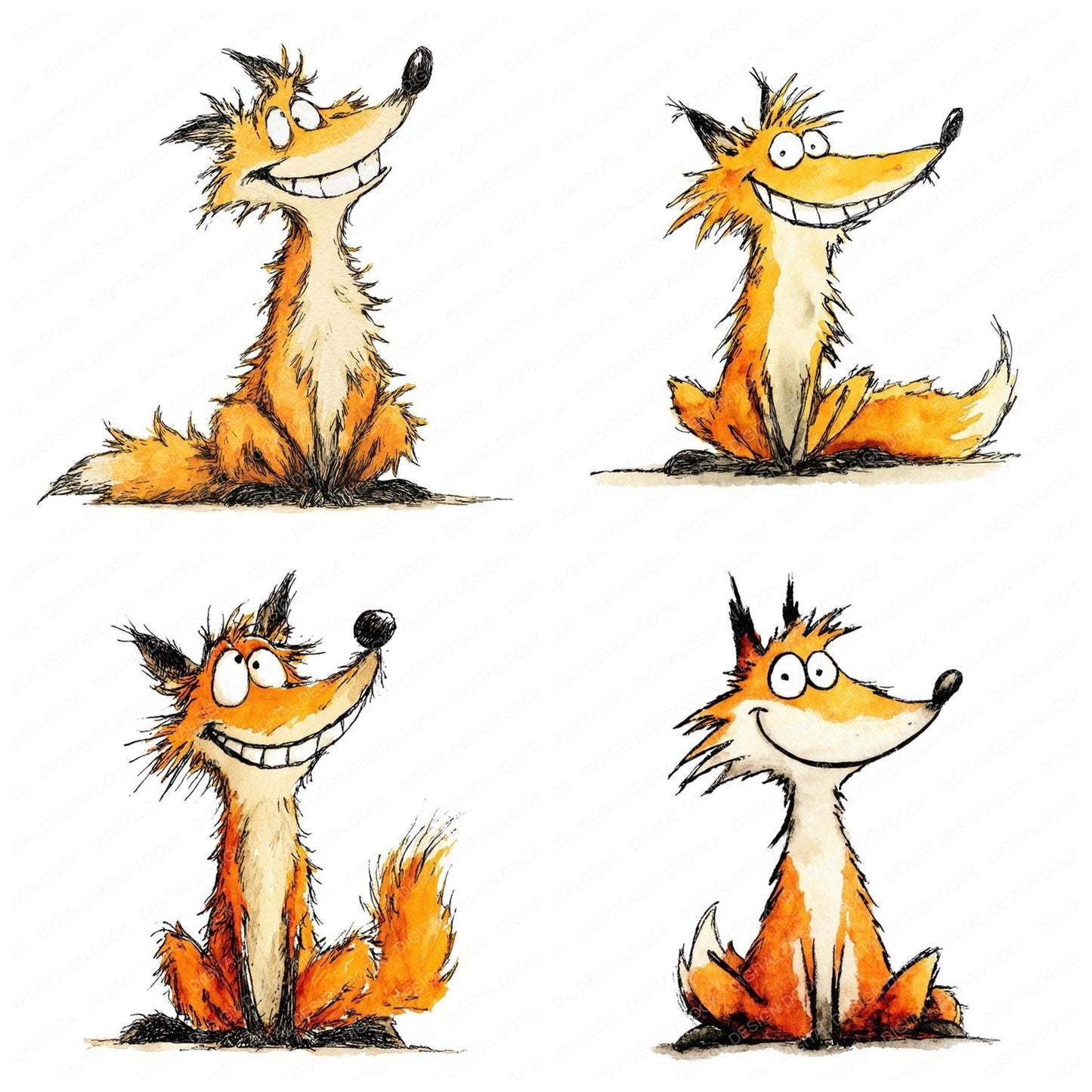 Storybook Fox Character Clipart Set (DDD006665)