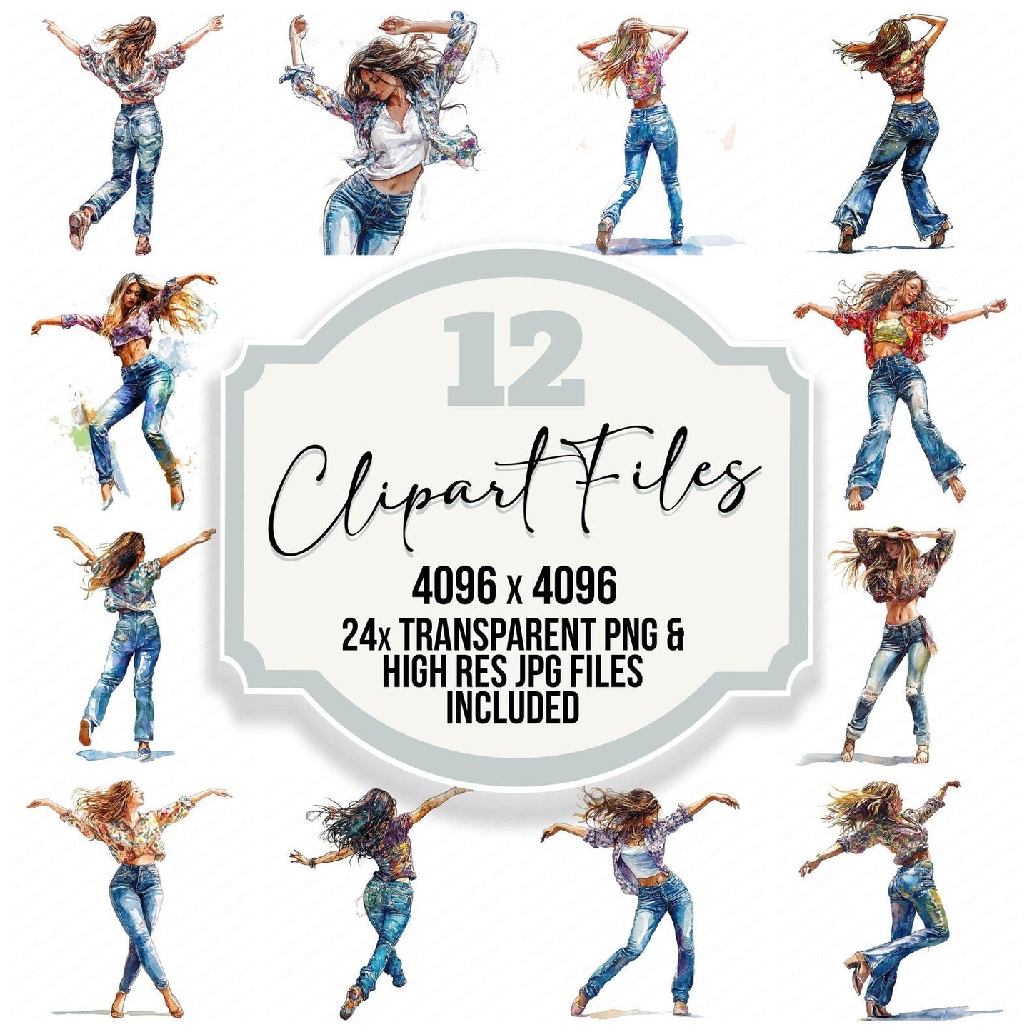 Street Dancing Woman Clipart Set (DDD006668)