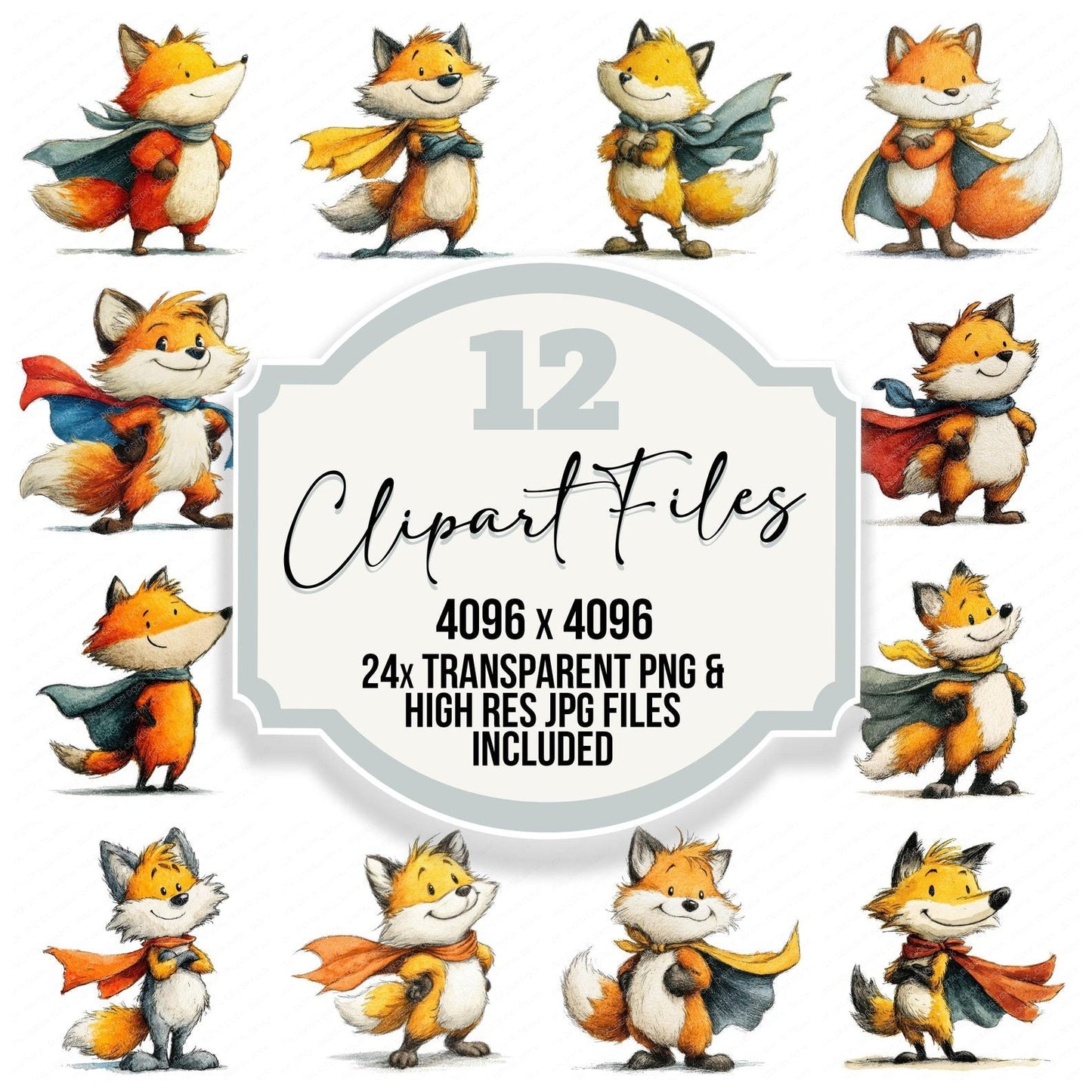 Superhero Fox Clipart Set (DDD006686)