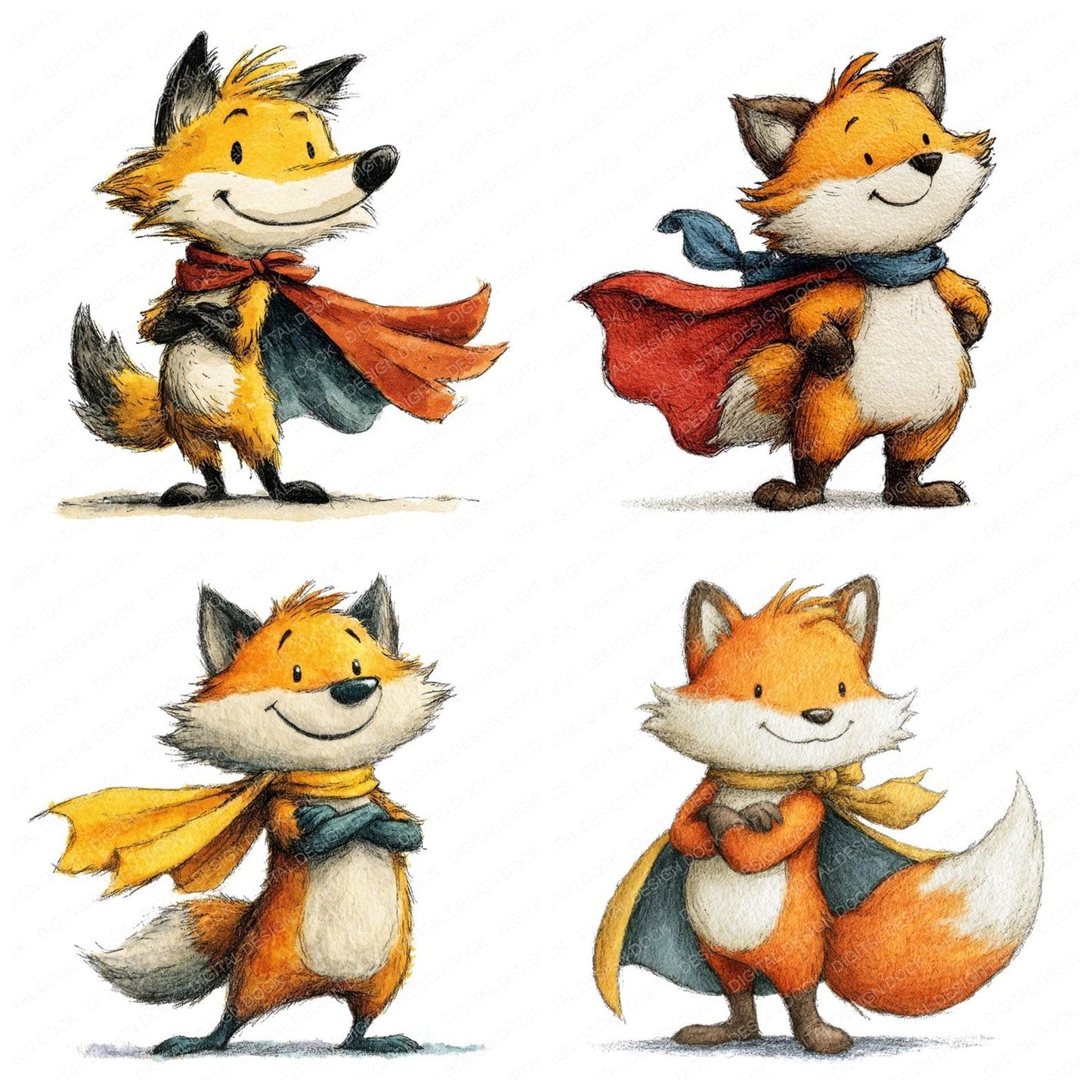 Superhero Fox Clipart Set (DDD006686)