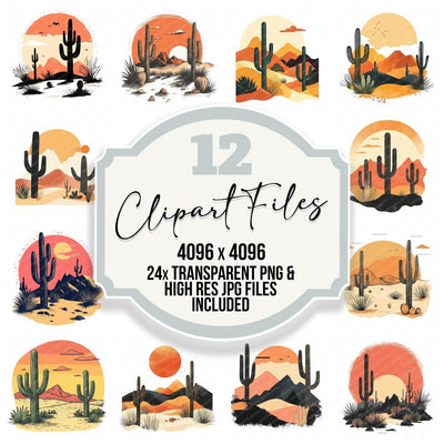 Surreal Desert Scene Clipart Set (DDD006687)