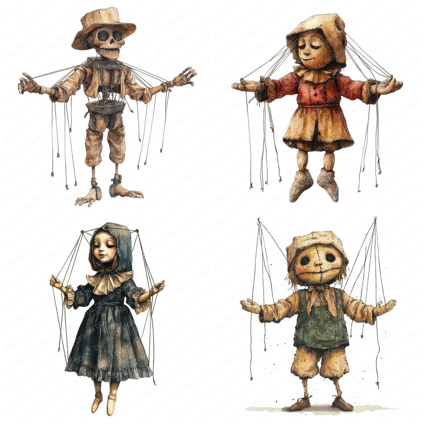 Tangled Marionette Puppet Clipart Set (DDD006694)