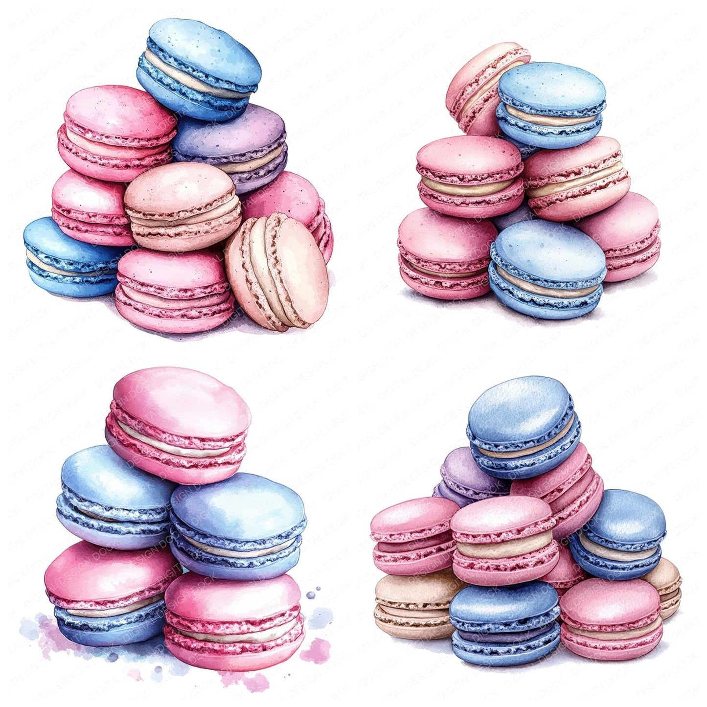 Tasty Macarons Clipart Set (DDD006698)