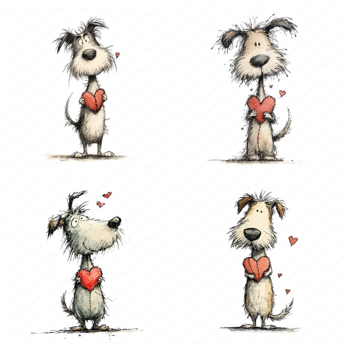 Tatty Dog Valentine Clipart Set (DDD006705)
