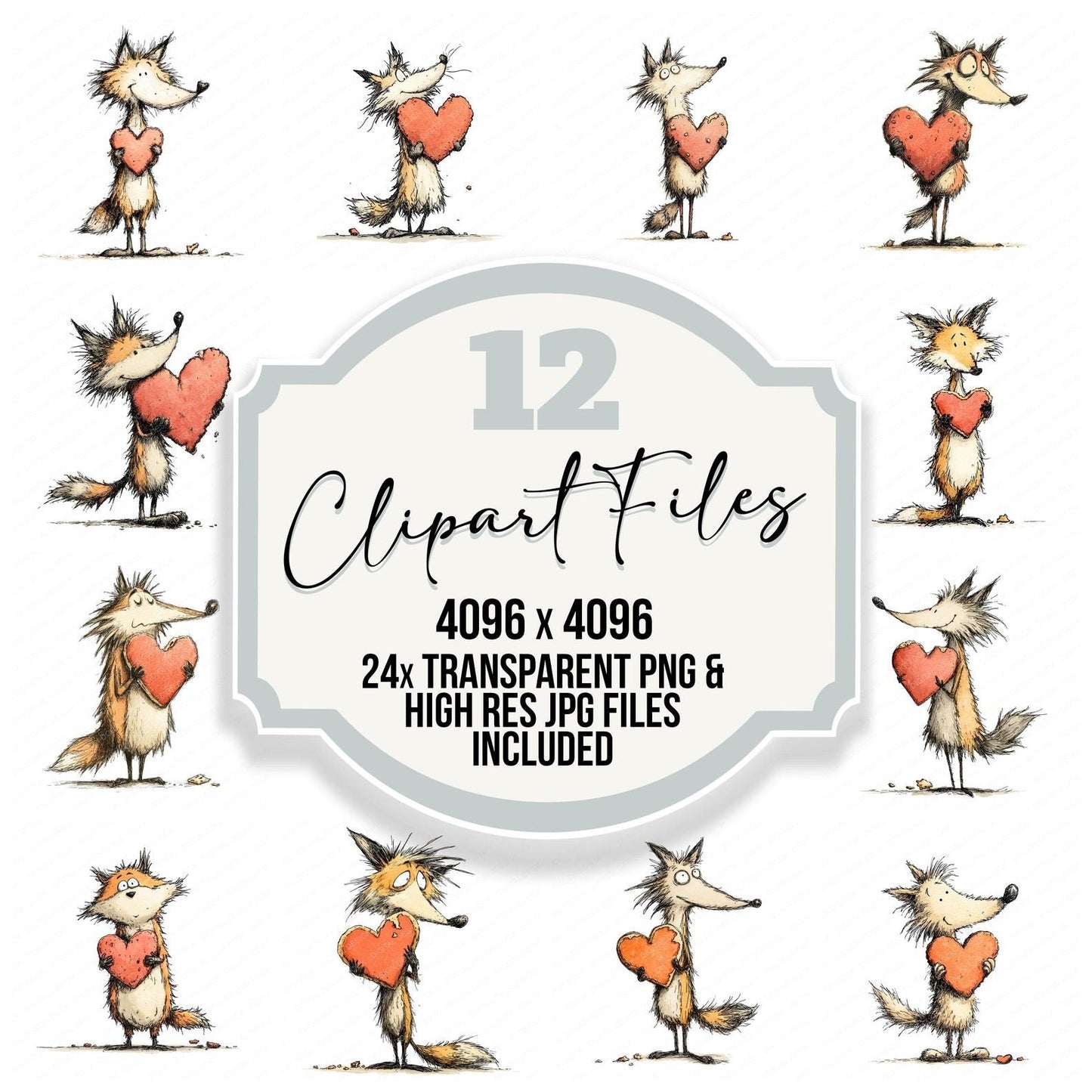 Tatty Fox Sweetheart Clipart Set (DDD006707)