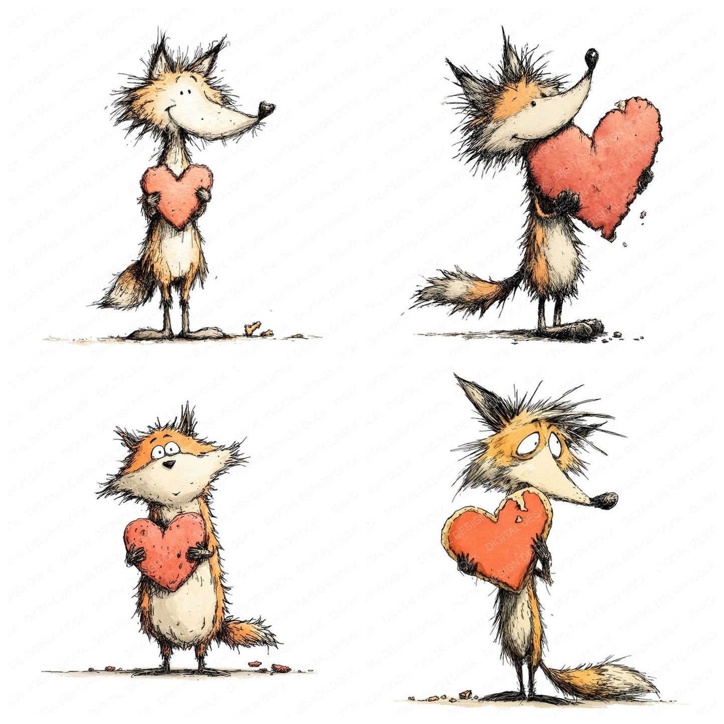 Tatty Fox Sweetheart Clipart Set (DDD006707)