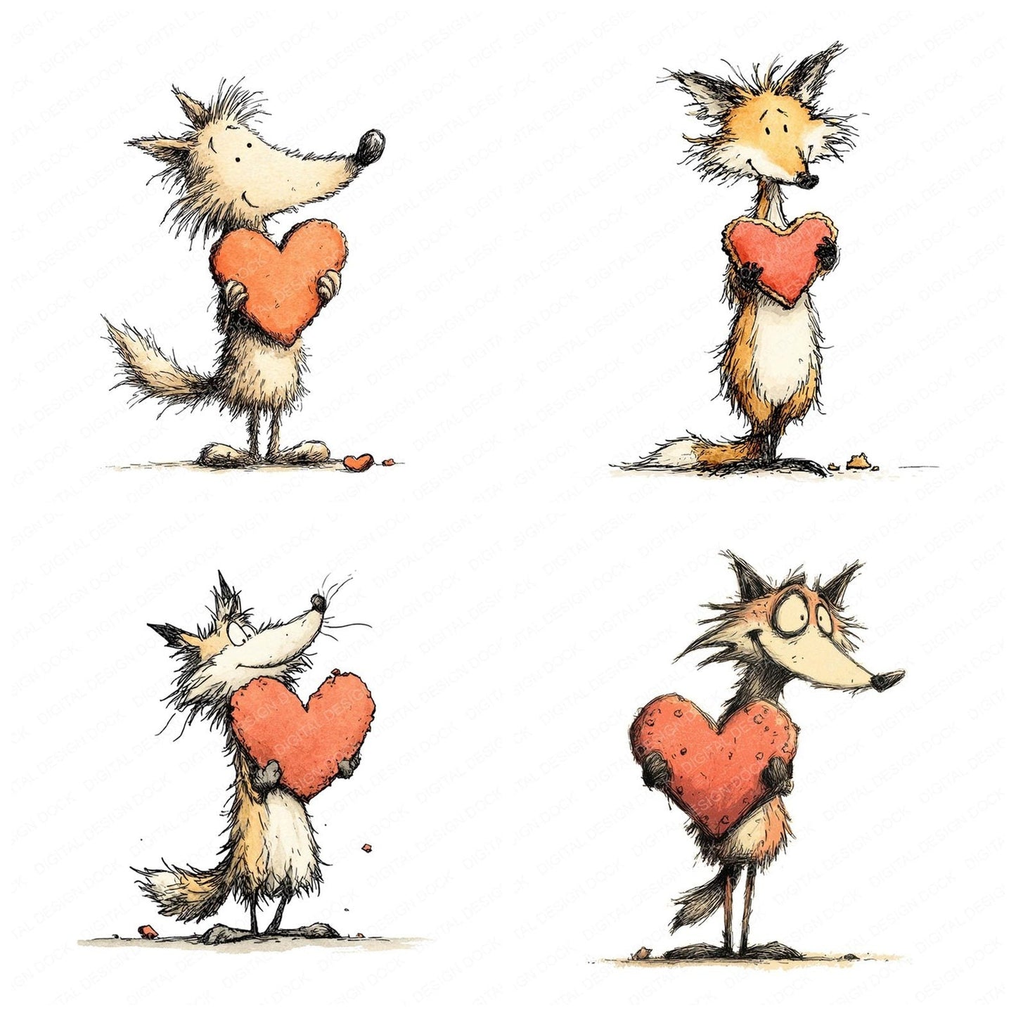 Tatty Fox Sweetheart Clipart Set (DDD006707)