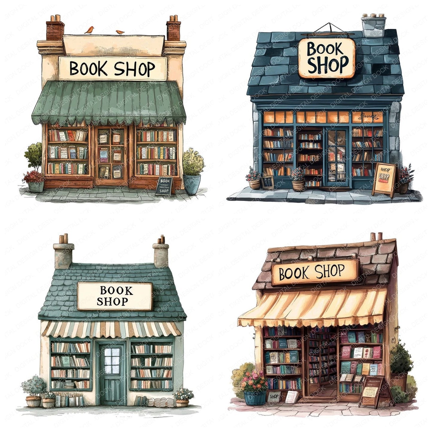The Book Shop Clipart Set (DDD006745)