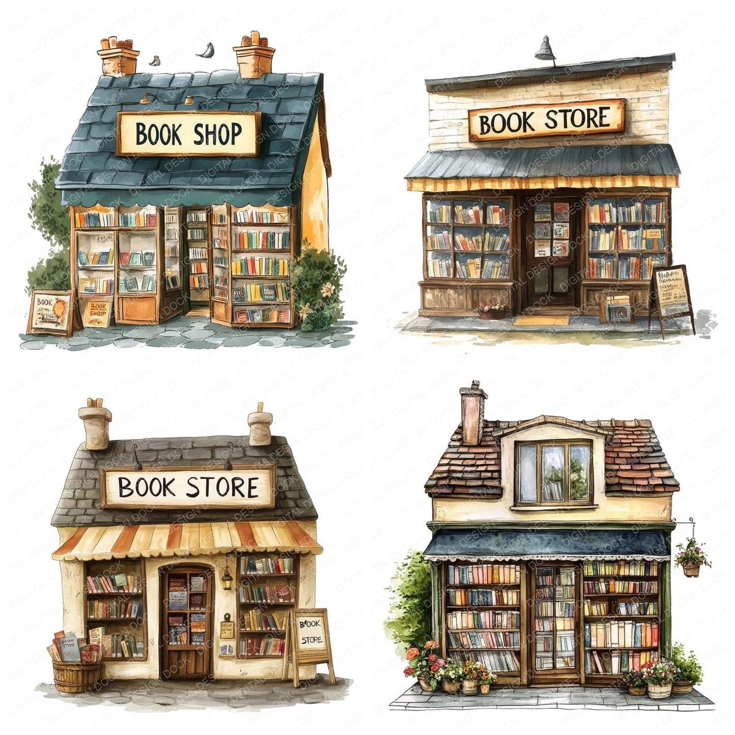 The Book Shop Clipart Set (DDD006745)