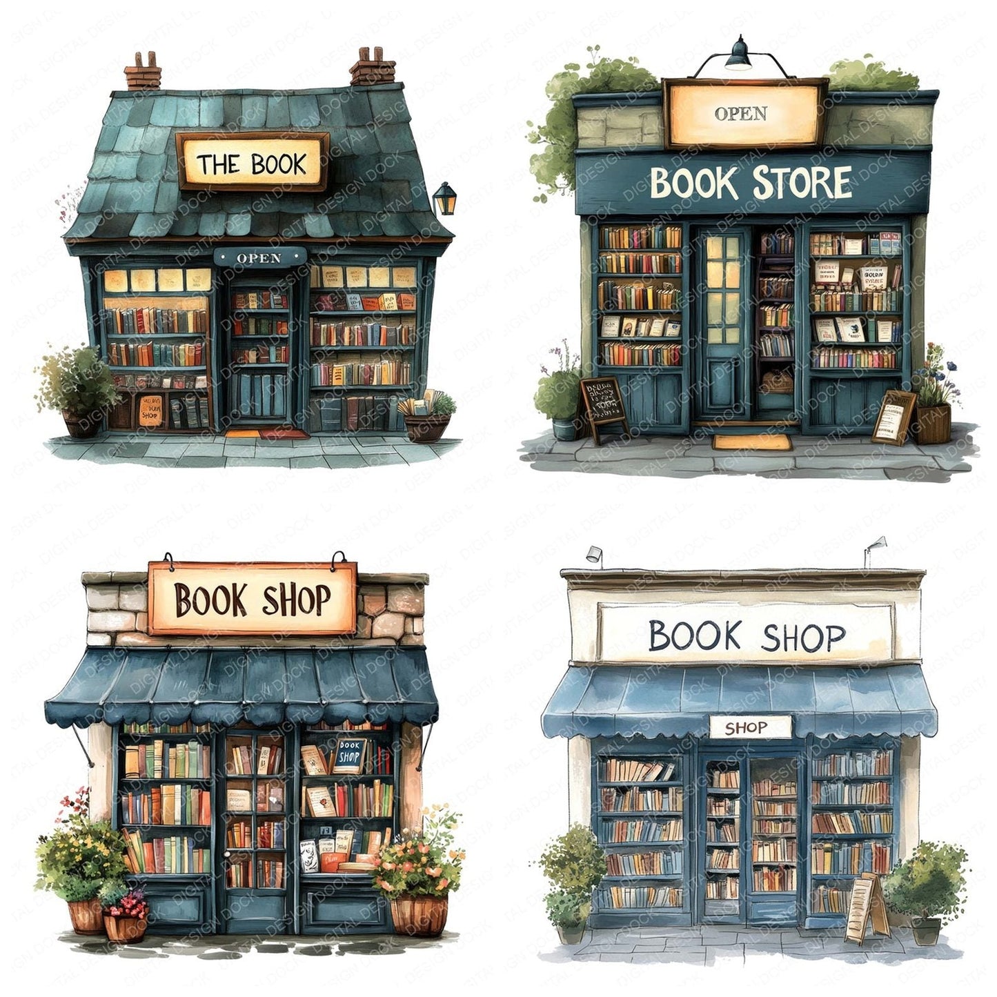 The Book Shop Clipart Set (DDD006746)