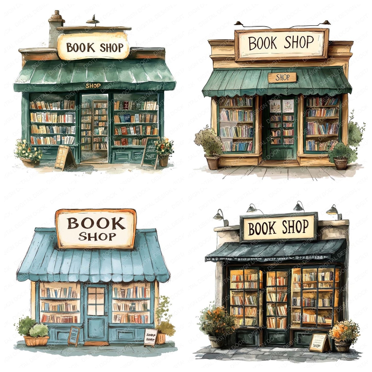 The Book Shop Clipart Set (DDD006746)