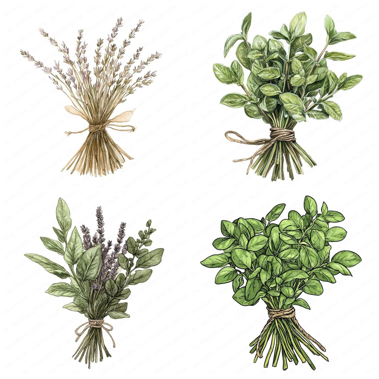 Tied Herb Bundle Clipart Set (DDD006752)