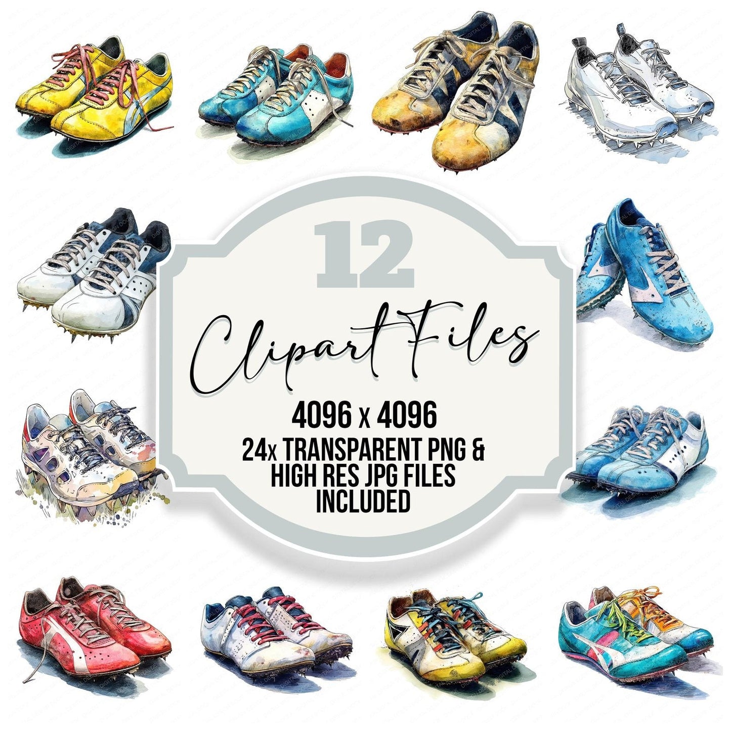 Track Running Spikes Clipart Set (DDD006766)