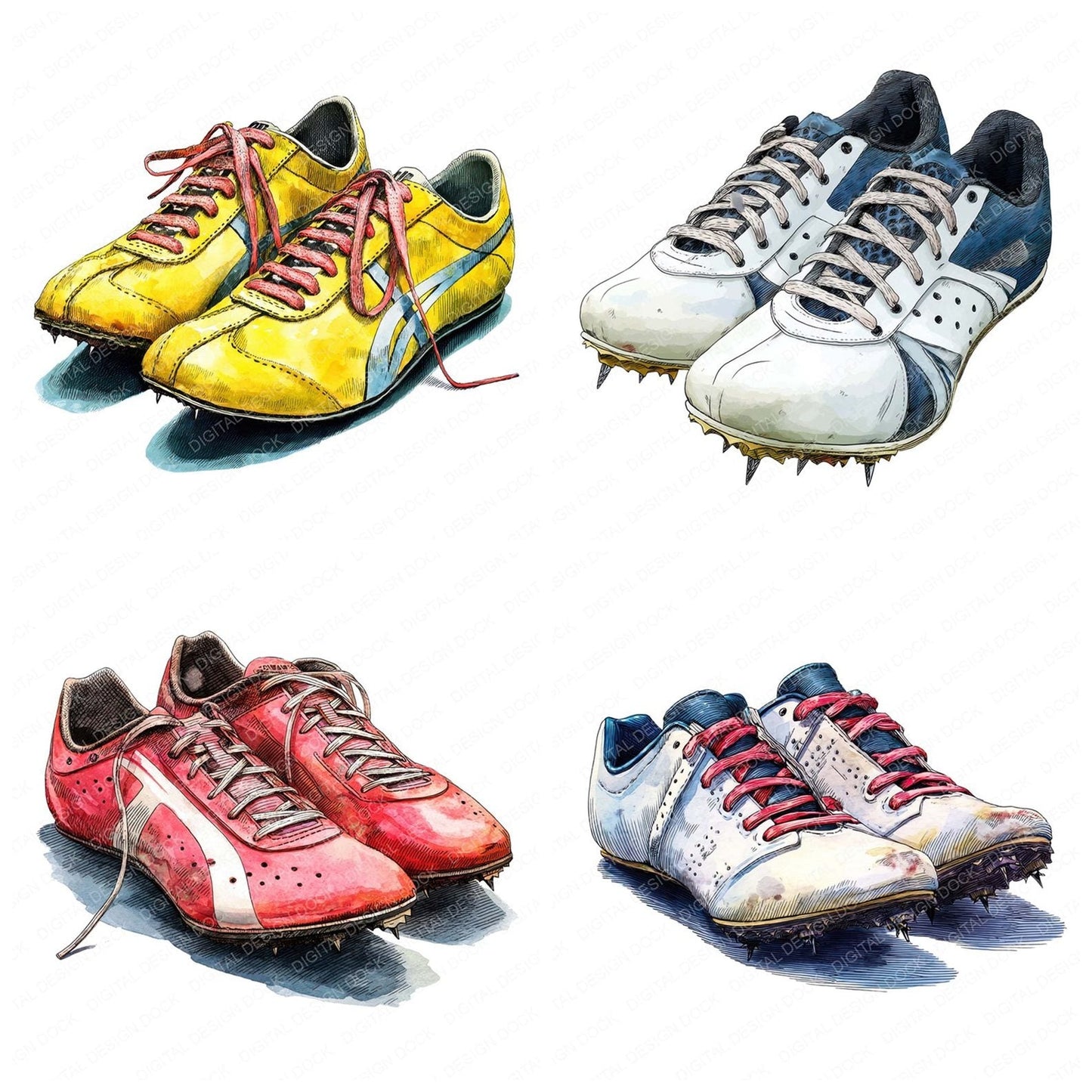 Track Running Spikes Clipart Set (DDD006766)