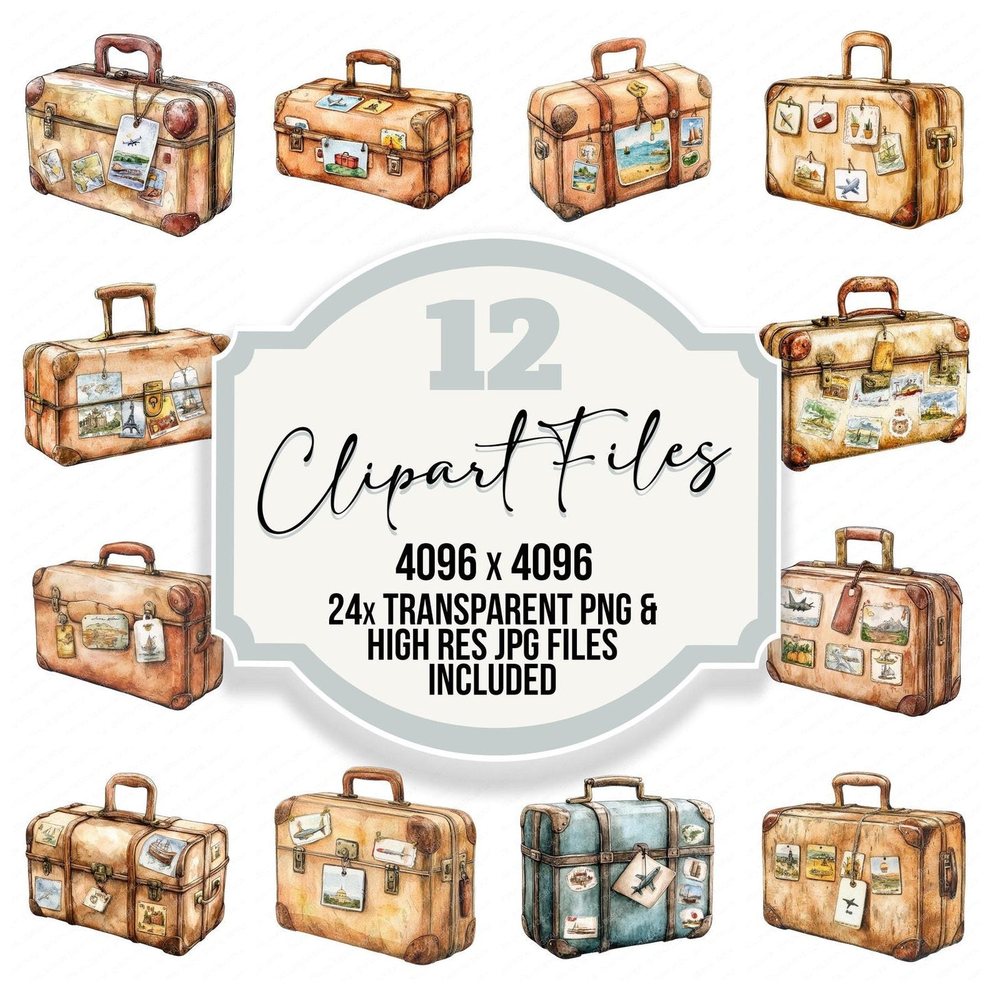Travel Suitcase Clipart Set (DDD006771)