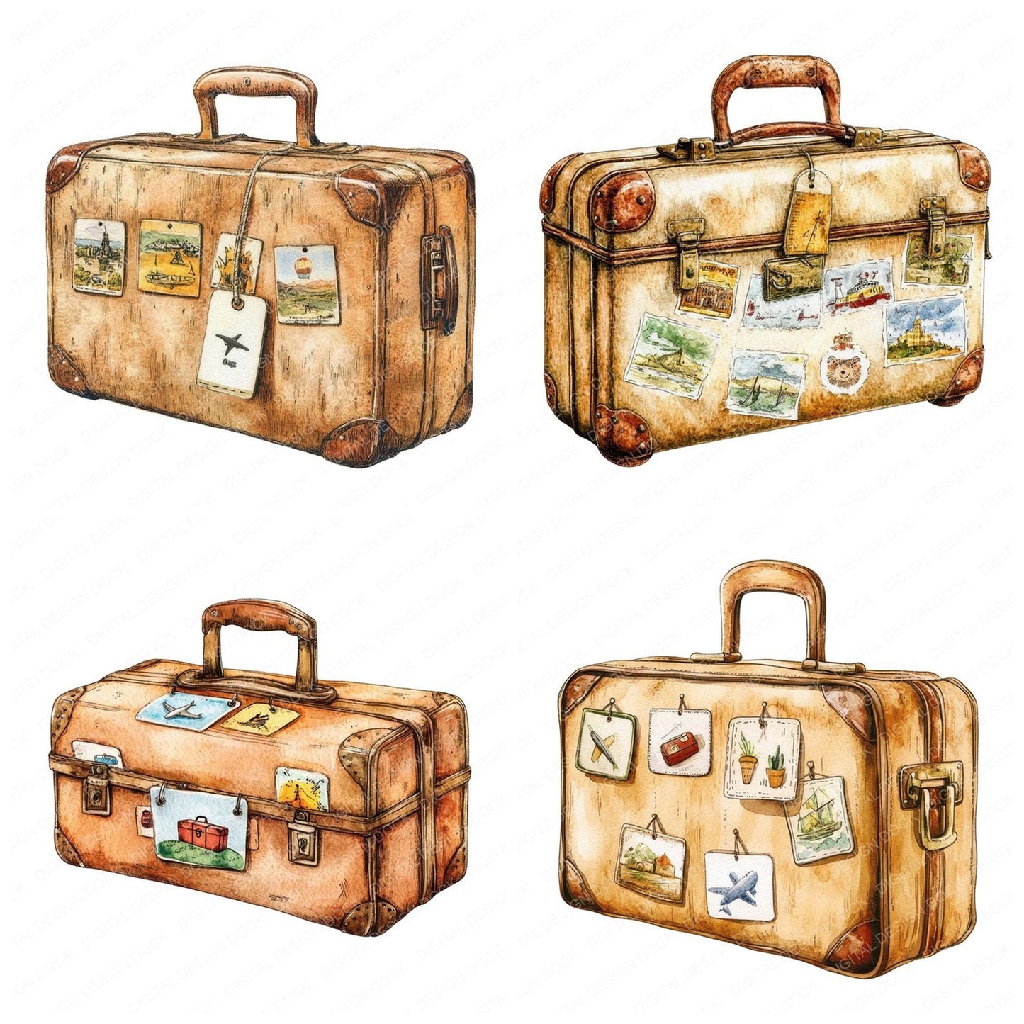 Travel Suitcase Clipart Set (DDD006771)
