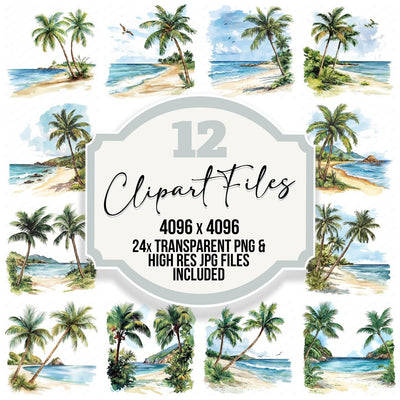 Tropical Beach Scene Clipart Set (DDD006778)