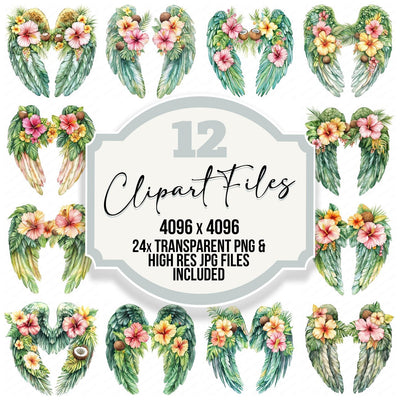 Tropical Bliss Angel Wings Clipart Set (DDD006779)