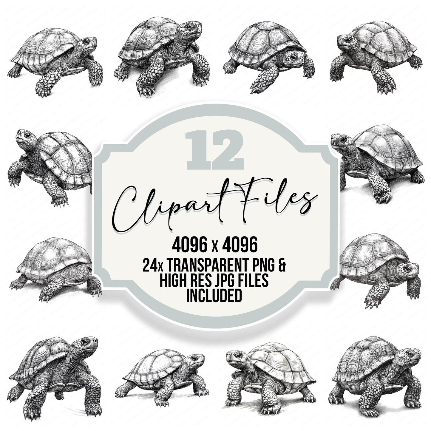 Turtle Drawing Clipart Set (DDD006792)