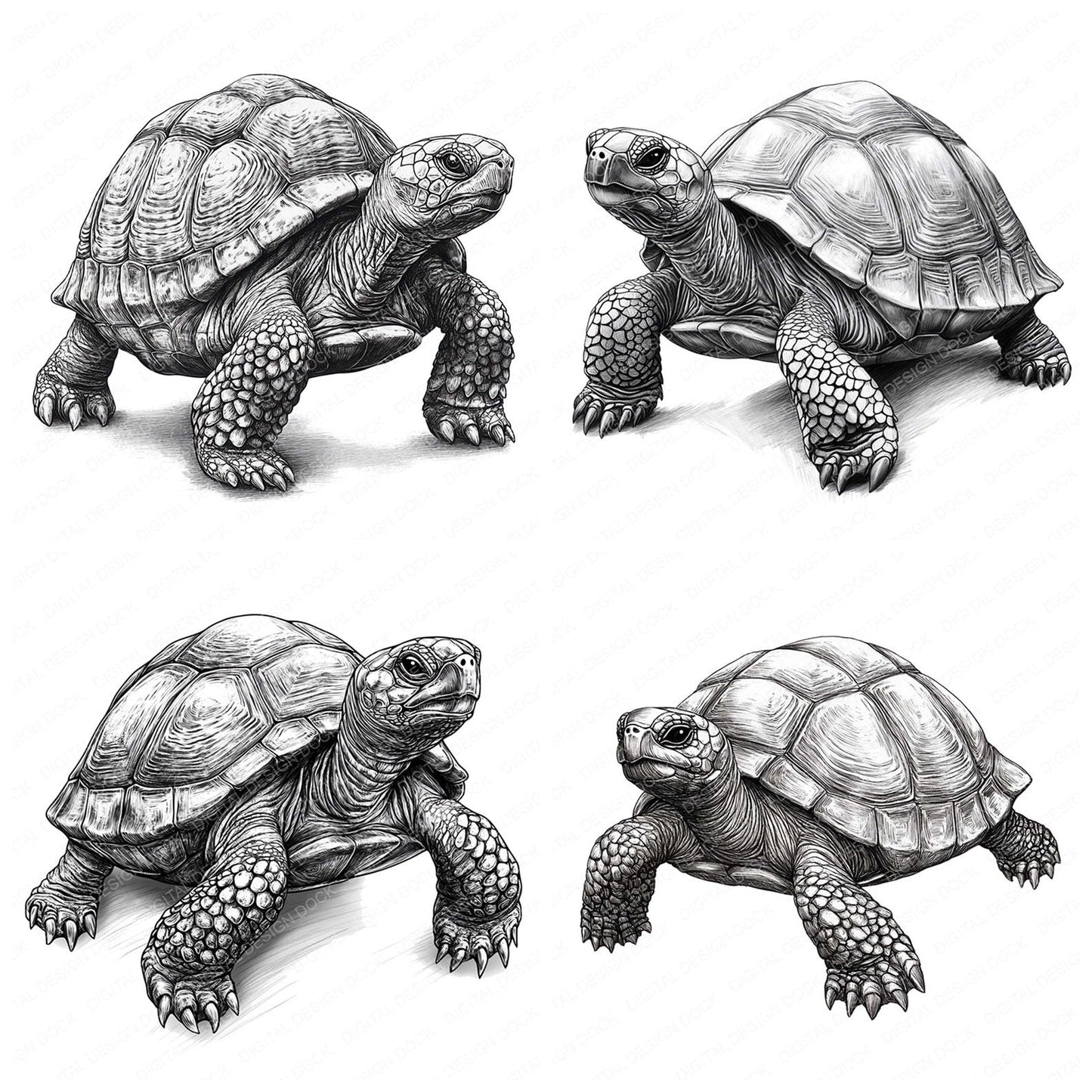 Turtle Drawing Clipart Set (DDD006792)