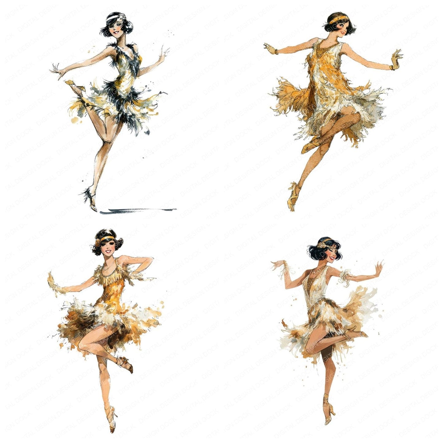 Twenties Charleston Dancer Clipart Set (DDD006793)
