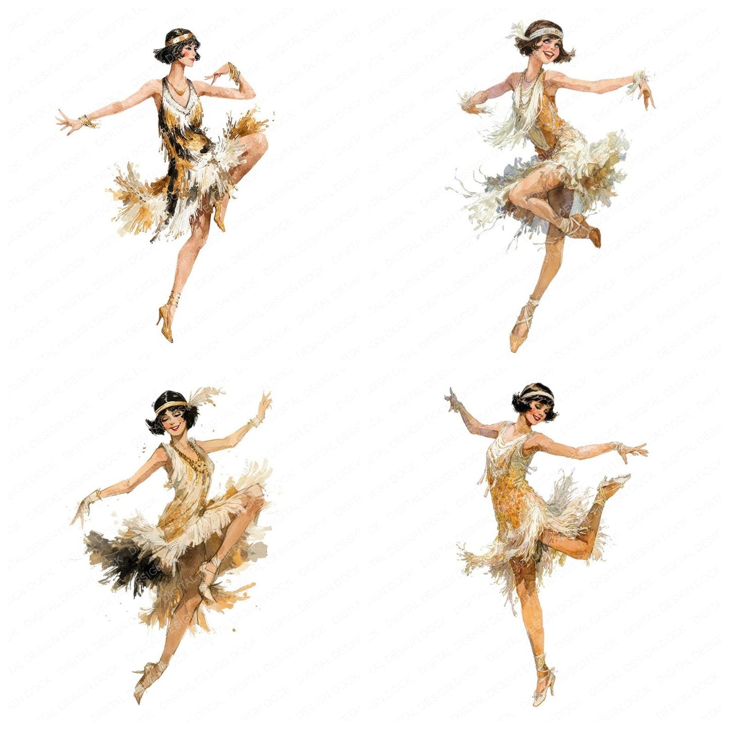 Twenties Charleston Dancer Clipart Set (DDD006793)