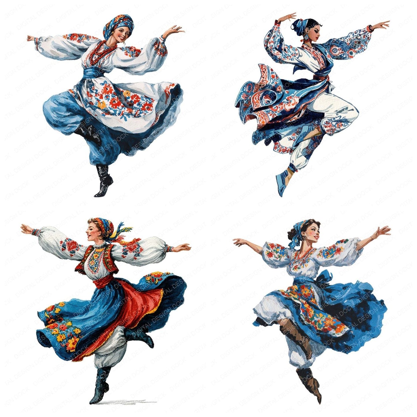 Ukrainian Folk Dancer Clipart Set (DDD006800)