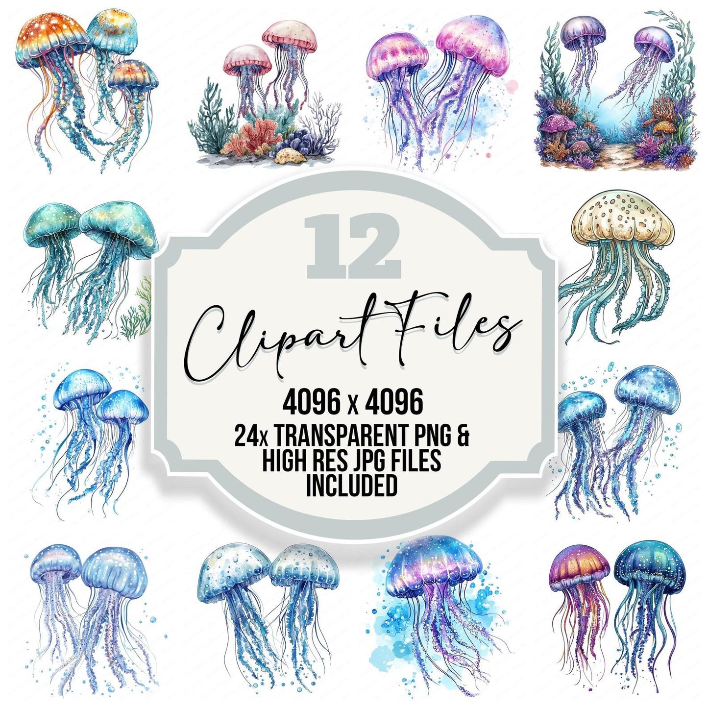 Underwater Jellyfish Clipart Set (DDD006803)