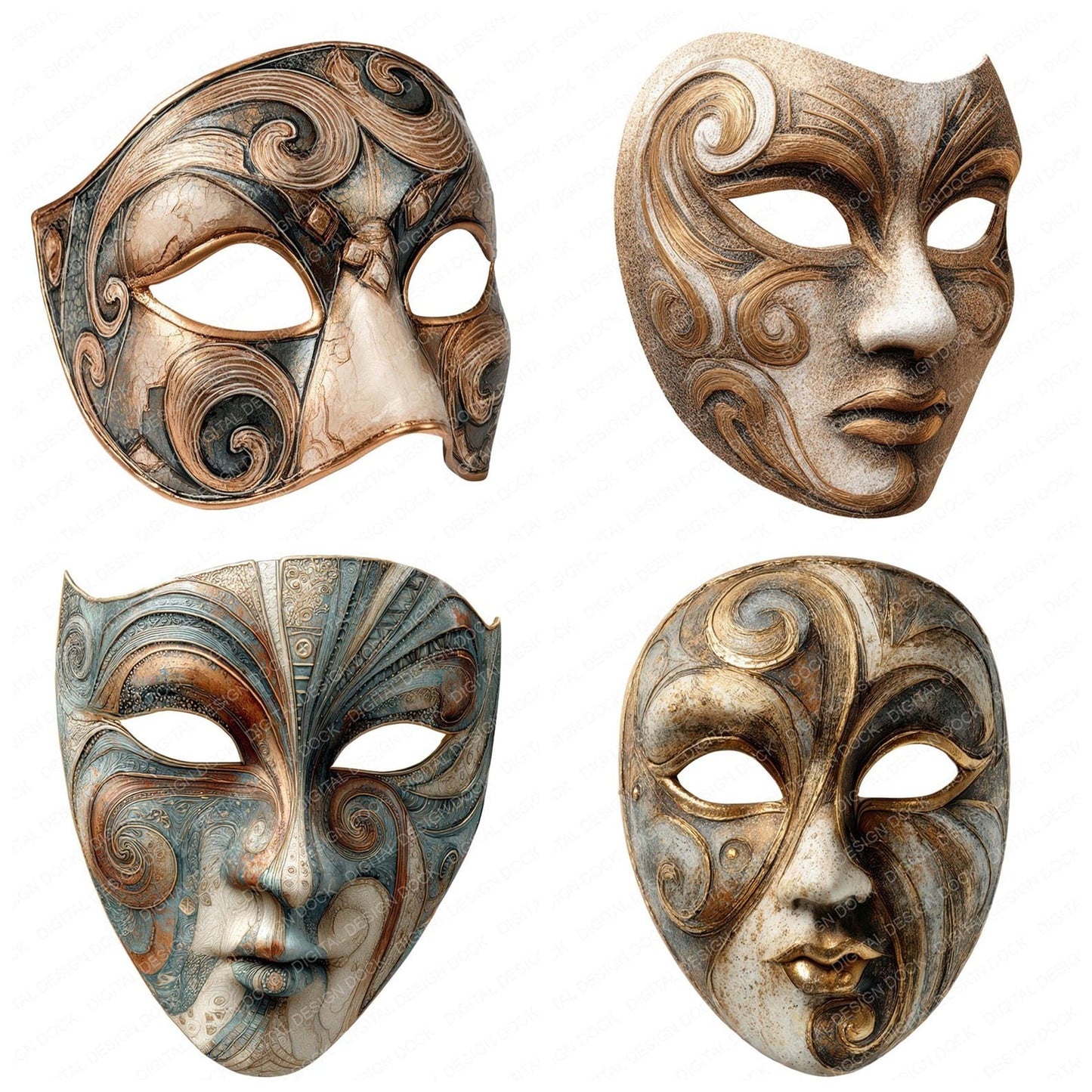 Venetian Masks Clipart Set (DDD006811)