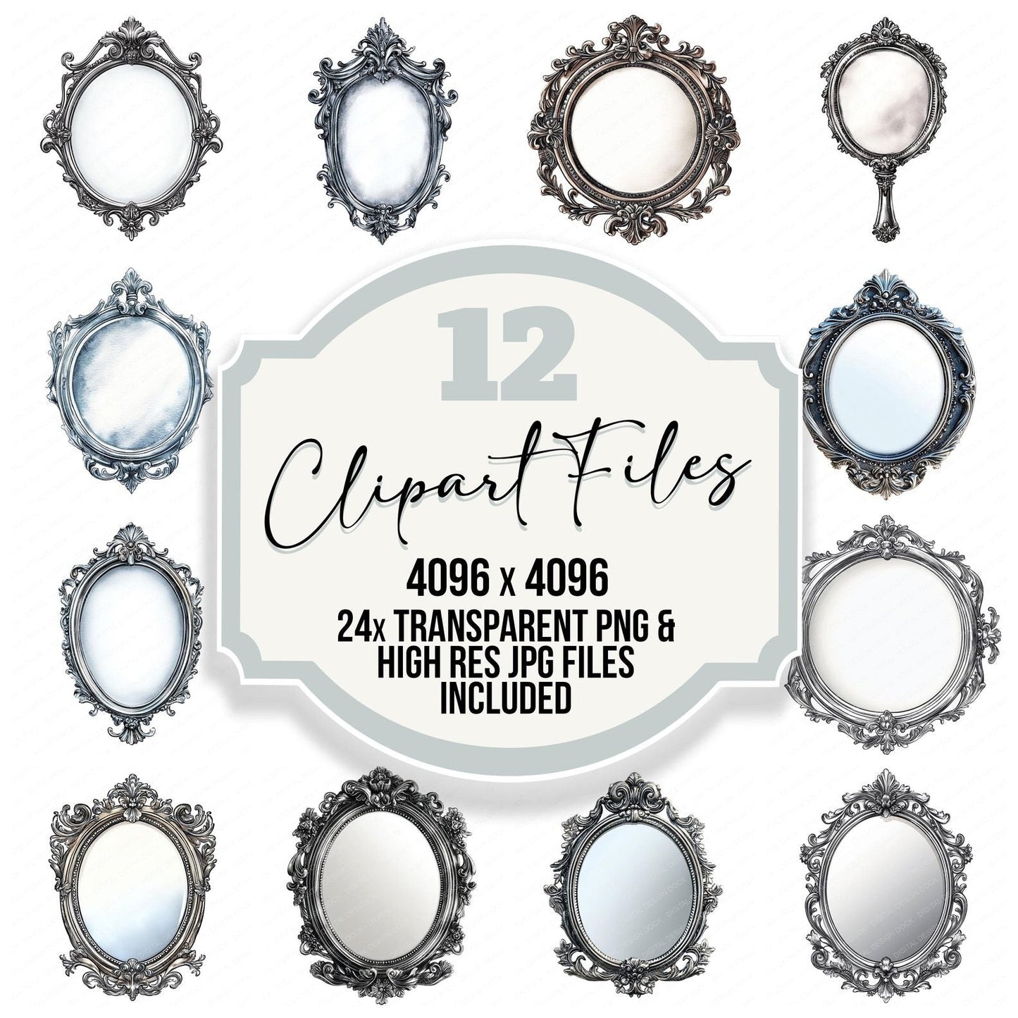 Victorian Mirror Clipart Set (DDD006825)