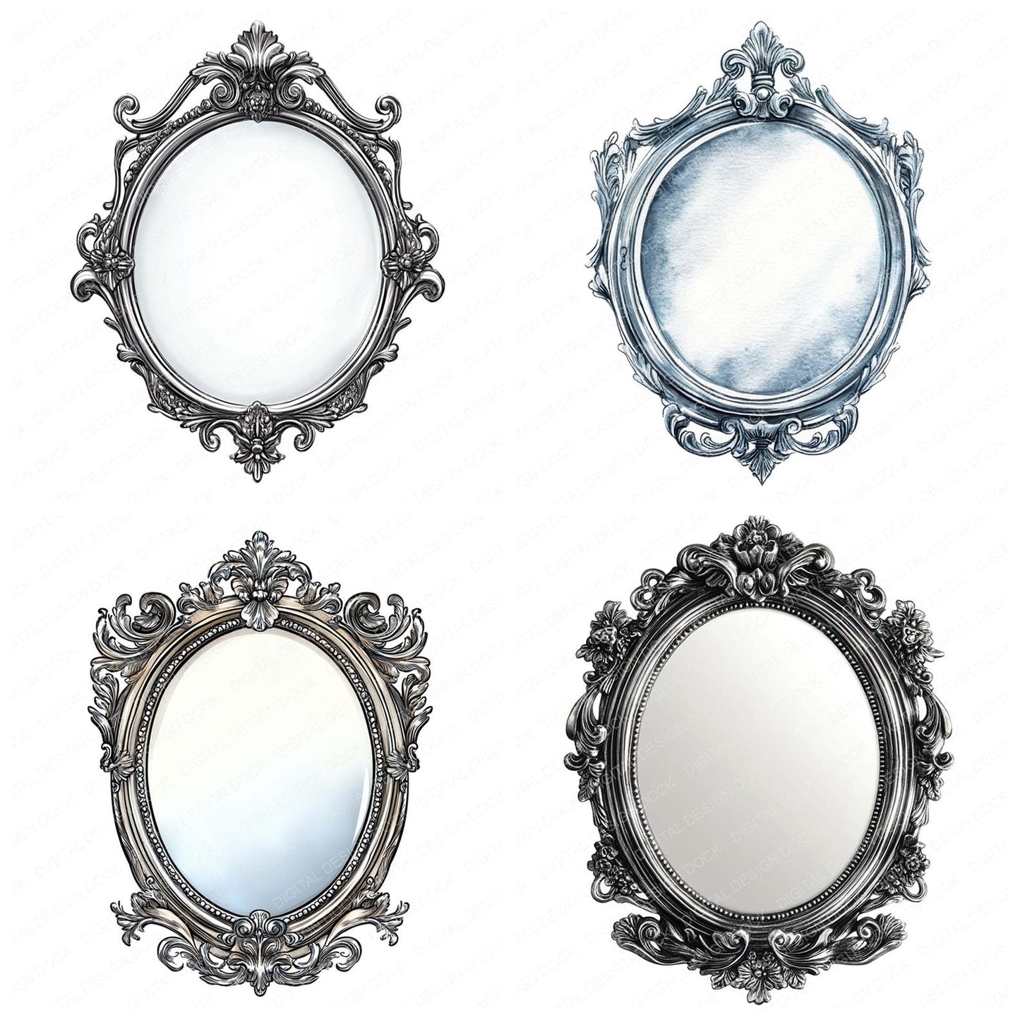 Victorian Mirror Clipart Set (DDD006825)