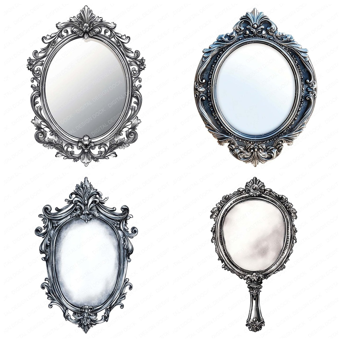 Victorian Mirror Clipart Set (DDD006825)