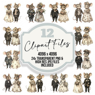 Victorian Mouse Wedding Clipart Set (DDD006827)