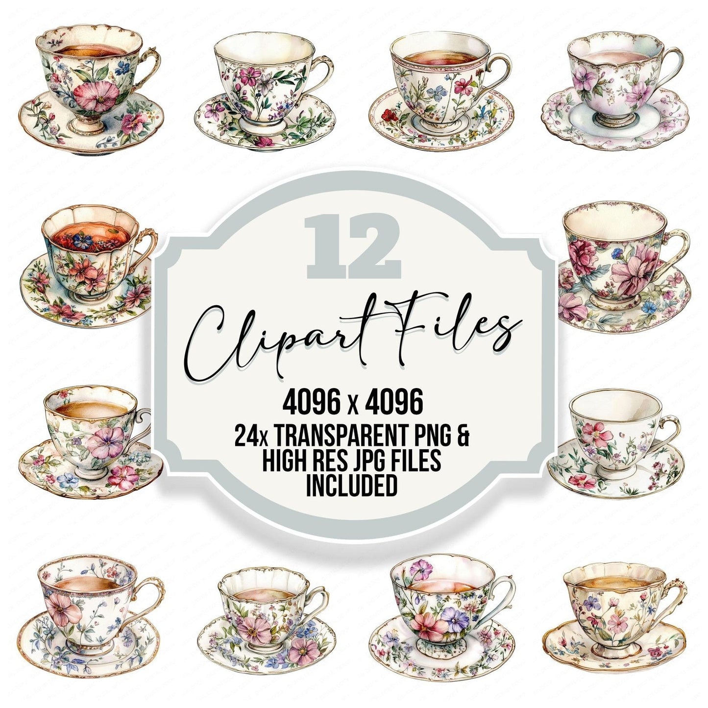 Victorian Teacup Clipart Set (DDD006830)