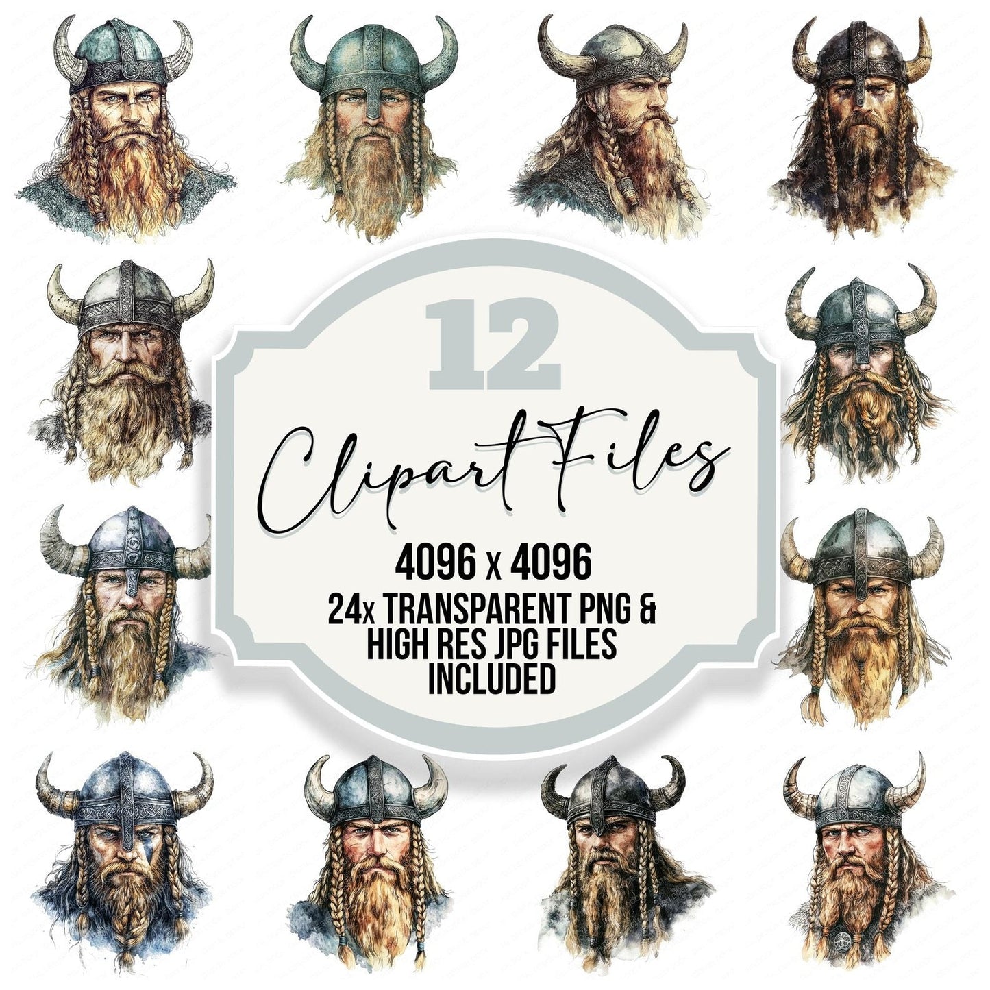 Viking Portrait Clipart Set (DDD006833)