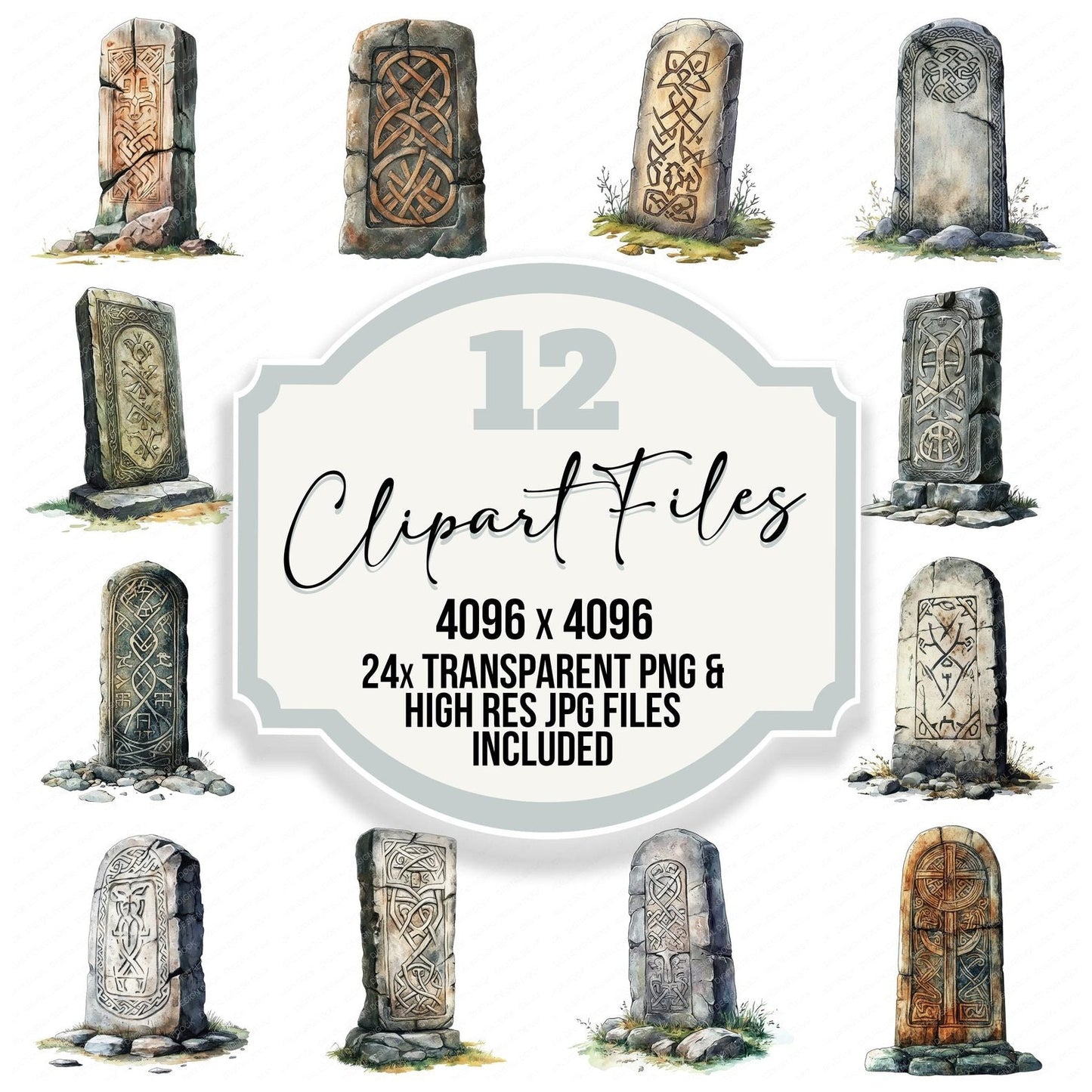 Viking Runestone Clipart Set (DDD006834)