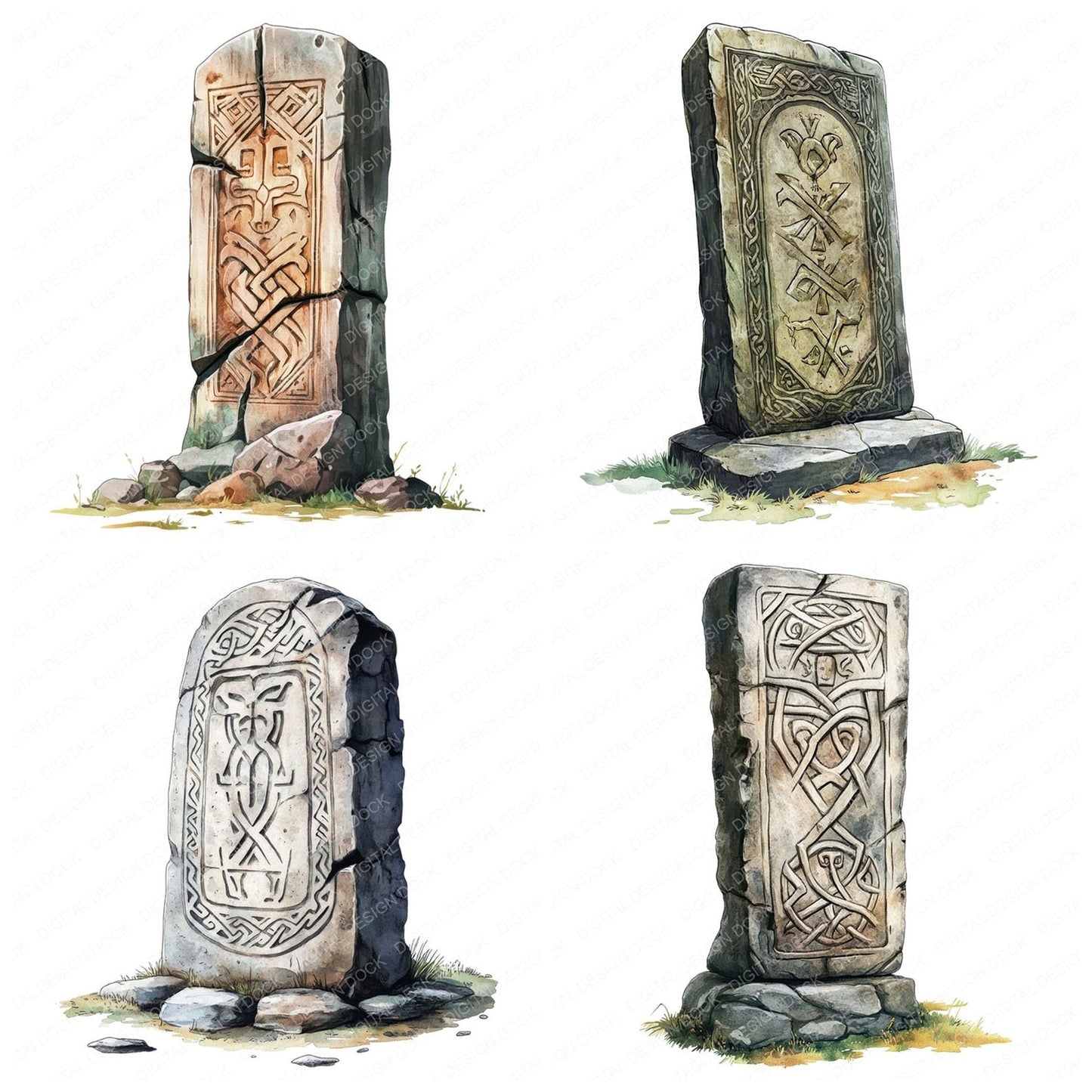 Viking Runestone Clipart Set (DDD006834)