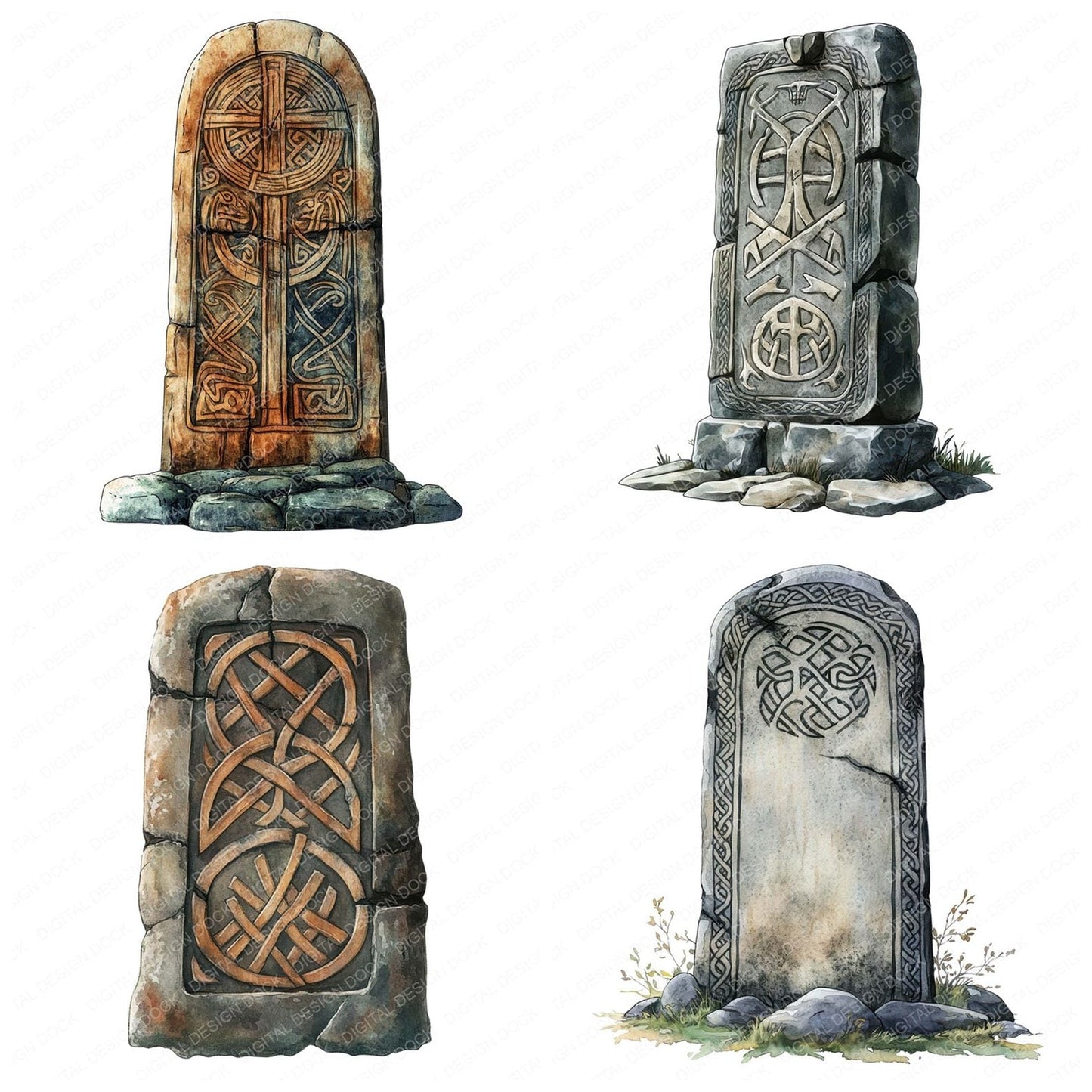 Viking Runestone Clipart Set (DDD006834)