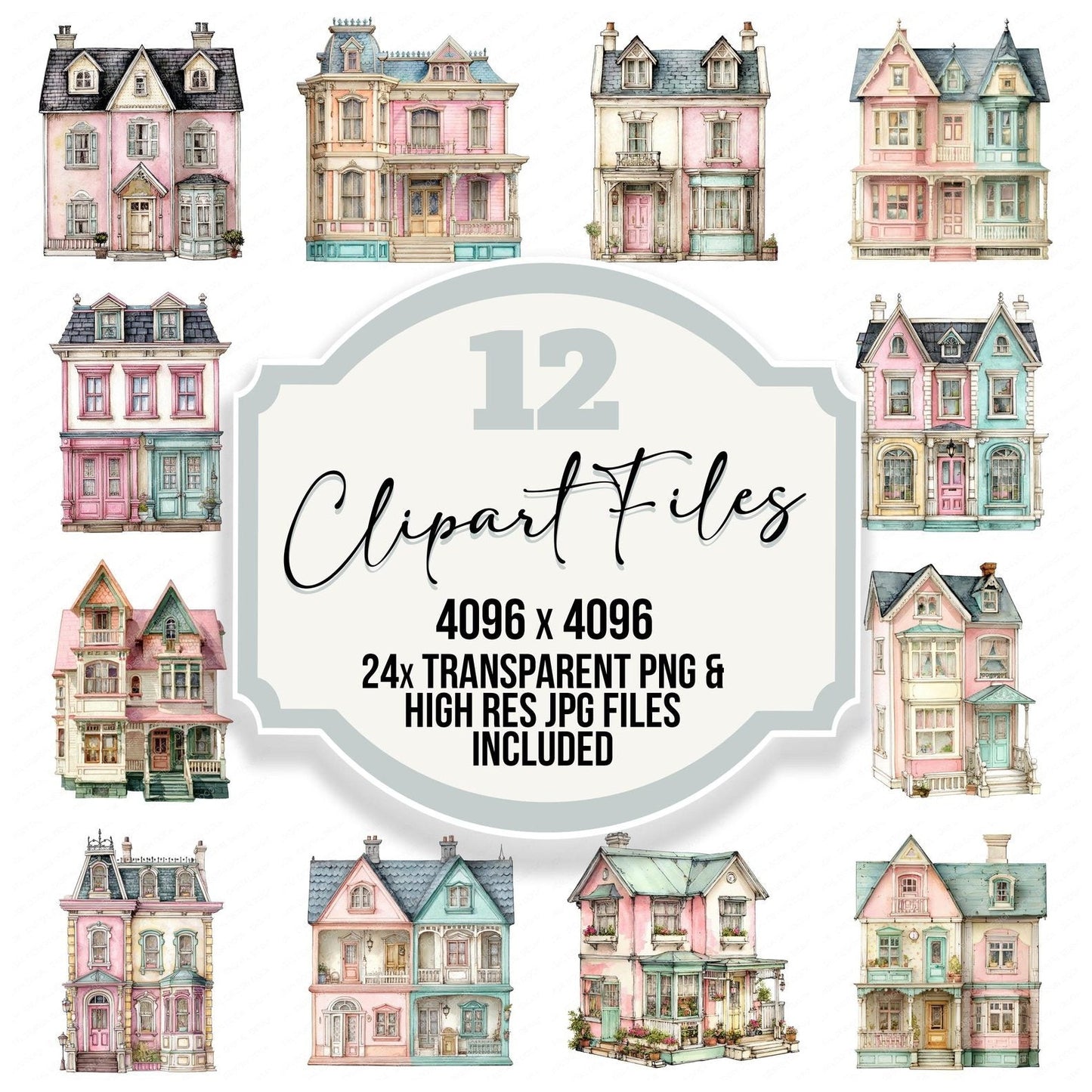 Vintage Dolls House Clipart Set (DDD006855)