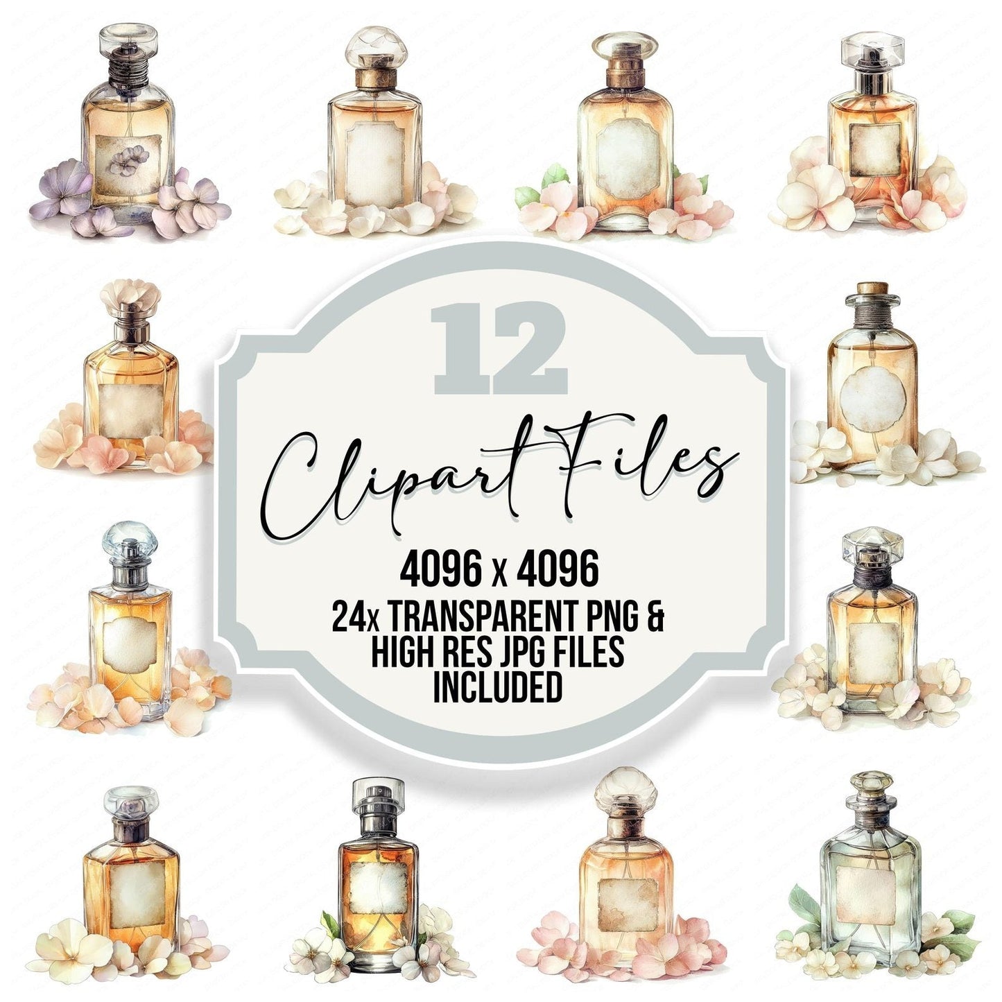Vintage Perfume Atomiser Clipart Set (DDD006896)